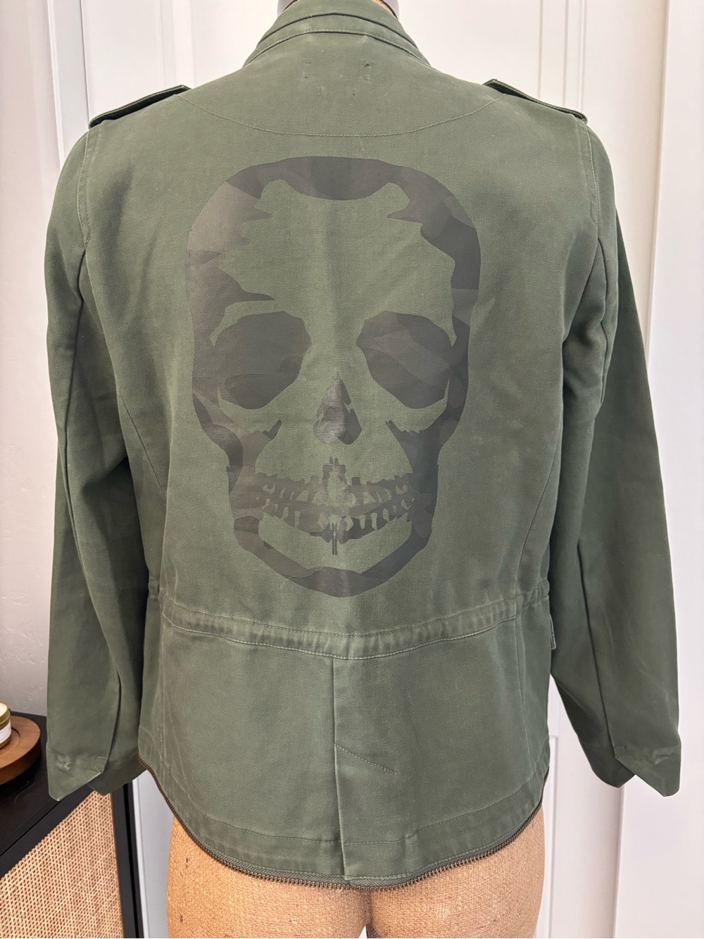 Zadig & Voltaire Olive Green Skull Utility Blazer Jacket - NWOT
